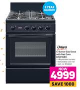 Univa 4 Burner Gas Stove With Gas Oven UG016BI