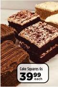 Cake Squares 6s Pack-Each