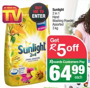 Sunlight 2 In 1 Hand Washing Powder Assorted-3Kg Each