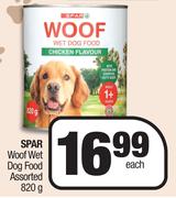 Spar Woof Wet Dog Food Assorted-820g Each