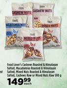 Food Lover's Cashews Roasted & Himalayan Salted And More-Each