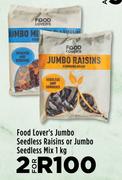 Food Lover's Jumbo Seedless Raisins Or Jumbo Seedless Mix-For 2 x 1kg