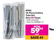 Koga 16-Piece Cutlery Tube Set (Grey Or Taupe)-Each