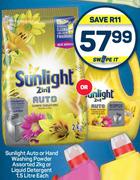 Sunlight Auto Or Hand Washing Powder Assorted 2Kg Or Liquid Detergent 1.5Ltr-Each
