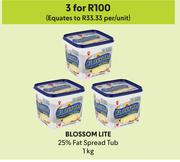 Blossom Lite 25% Fat Spread Tub-For 3 x 1Kg