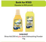 Sunlight Rinse Aid 200ml Plus Auto Dishwashing Powder 1Kg-Both For