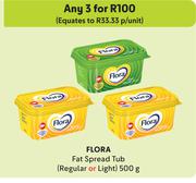 Flora Fat Spread Tub Regular Or Light-For 3 x 500g