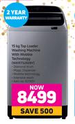 Samsung 15kg Top Loader Washing Machine With Wobble Technology WA15T5260BY
