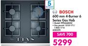 Bosch 600mm 4-Burner 6 Series Gas Hob 430359