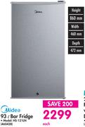 Midea Bar Fridge 460428-93L Each