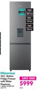 Hisense Bottom Fridge/Freezer With Water Dispenser 435177-263L Each