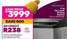 Hisense 11kg Top Loader Washing Machine 