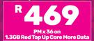 Samsung Galaxy A55 5G-On 1.3GB Red Top Up Core More Data