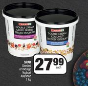 Spar Seeded Or Indulge Yoghurt Assorted-1Kg Each
