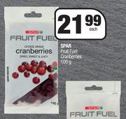 Spar Fruit Fuel Cranberries-100g Each