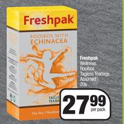 Freshpak Wellness Rooibos Tagless Teabags Assorted-20s Per Pack