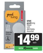 Spar Goodliving 5Watt LED A60 Bulb Assorted