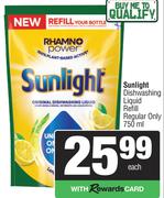Sunlight Dishwashing Liquid Refill (Regular Only)-750ml