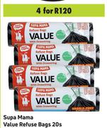 Supa Mama Value Refuse Bags-For 4 x 20s