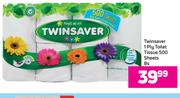 Twinsaver 1 Ply Toilet Tissue 500 Sheets-8s