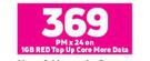 Oppo A53s 4G Smartphone-On 1GB Red Top Up Core More Data