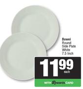 Bowel Round Side Plate (White) 7.5 Inch-Each