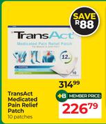 TransAct Medicated Pain Relief Patch 10 Patches