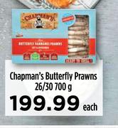 Chapman's Butterfly Prawns 26/30-700g Each