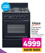 Univa 4-Burner Gas Stove With Gas Oven UG016BI