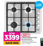 Defy 4-Burner Stainless Steel Gas Hob DHG133