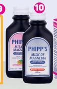 Phipp's Milk Of Magnesia Regular Or Futti Trutti Flavour-100ml Each
