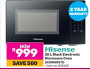 Hisense 20Ltr Black Electronic Microwave  Oven H20M0BS11