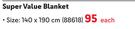 Aranda Super Value Blanket-140 x 190cm Each
