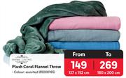 Home Living Plush Coral Flannel Throw (127 x 152cm)