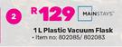 Mainstays 1L Plastic Vacuum Flask