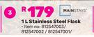 Mainstays 1L Stainless Steel Flask