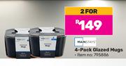 Mainstays 4 Pack Glazed Mugs-For 2