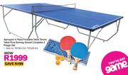 Spinsport 4 Piece Foldable Table Tennis Table Plus Donnay Smash Complete 2 Player Set