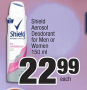 Shield Aerosol Deodorant For Men Or Women-150ml Each