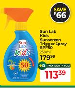 Sun Lab Kids Sunscreen Trigger Spray SPF50-250ml