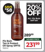 Piz Buin Tan & Protect Oil Spray SPF15-150ml