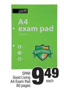 Spar Good Living A4 Exam Pad (80 Pages)-Each