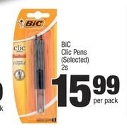 Bic Clic Pens (Selected)-2 Per Pack