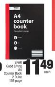 Spar Good Living A4 Counter Book 2 Quire (192 Page)-Each