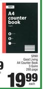 Spar Good Living A4 Counter Book 3 Quire (288 Page)-Each