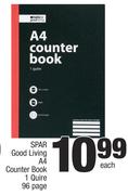 Spar Good Living A4 Counter Book 1 Quire (96 Page)-Each