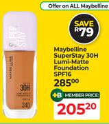 Maybelline Super Stay 30H Lumi Matte Foundation SPF16
