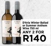 D'Aria Winter Ballad Or Summer Anthem Wine-For Any 2 x 750ml