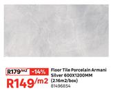 Armani Silver Floor Tile (Porcelain) 600 x 1200mm 81496854-Per Sqm