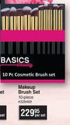 Basics Beauty 10 Piece Makeup Brush Set-Per Set